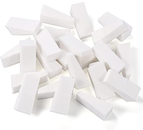 24 Pcs Éponges Maquillage, Eponge Triangle Éponges Sans Latex Éponge de Maquillage en Forme de Triangle pour Fond de Teint Crème Liquide (Blanc)