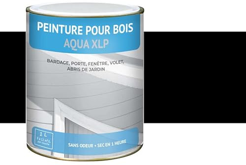PEINTURE POUR BOIS AQUA XLP-Noir-Bidon de 1 l