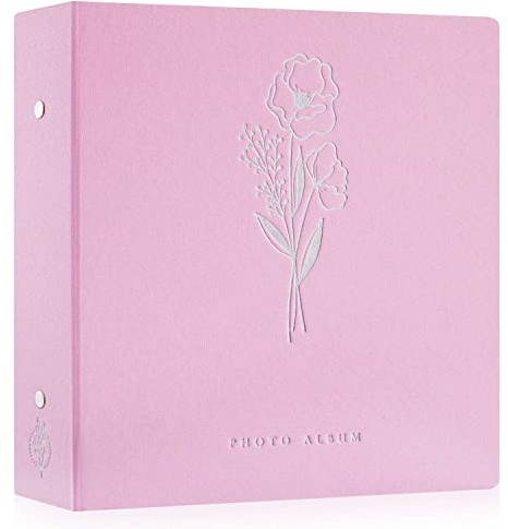 Lanpn Photo Album 6x4 Slip in, Linen Extra Large Capacity 1000 Pockets Photo Albums Holds Landscape and Portrait 10x15cm Picture Pink