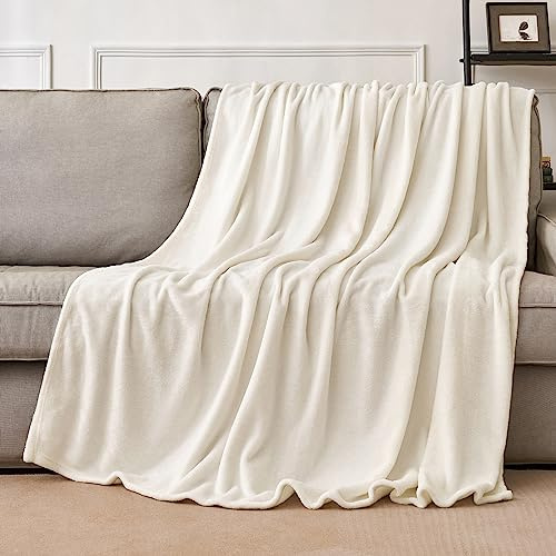 MIULEE Kuscheldecke Flauschig Decke Fleecedecke Weiß 1er Set 220x240cm | Wohndecken Couchdecke Flauschig Überwurf Mikrofaser Tagesdecke Sofadecke Blanket Für Bett Sofa Schlafzimmer