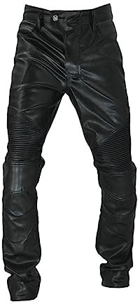 Pantalones De Motociclista para Hombre, Pantalones De Motociclista De Cuero PU, Pantalones Impermeables A Prueba De Viento para Hombre