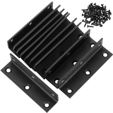Conector de Ángulo Recto en L, Paquete de 10. Soportes Angulares de Metal de 90 Grados. Refuerzos Angulares Perforados para Madera, Soporte de Ángulo Pesado para Fijación, Reforzamiento de Juntas