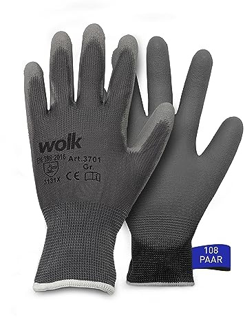 wolk Arbeitshandschuhe 108 Paar Größe 10, Montagehandschuhe Herren Grau | PU-beschichtete Feinstrickhandschuhe mit sicherem Grip für Montage, Garten, Werkstatt und Lager.