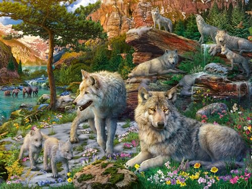 Ravensburger 12000719 - Lupi di primavera - puzzle 1500 pezzi – puzzle adulti e ragazzi da 14 anni, puzzle animali