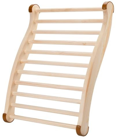 Evenden Sauna Backrest, Wooden Sauna Backrest, Ergonomic S-Shaped Backrest, Suitable for Sauna Recovery, Health and Relaxation