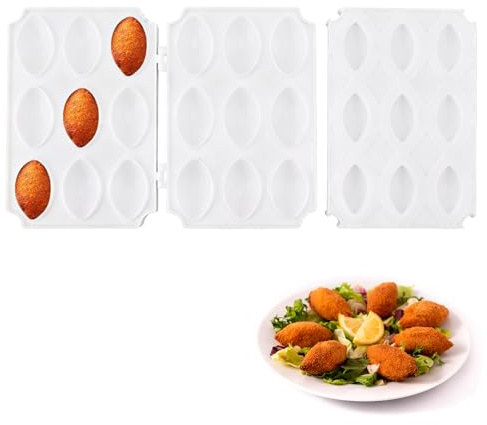 2 Stück Kibbeh Rollen Maker Form 4/9 Gitter Kunststoff Fleischbällchen Formen Prozessor Manueller Hackbraten Maker Presswerkzeug für Frittiertem Kibbeh(9 Gitter)