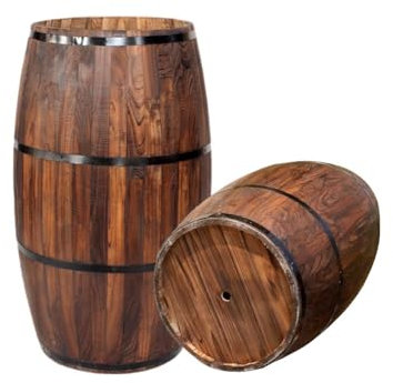 support de plantesTonneau à vin Tonneau à Whisky Pot de Fleur Rond en Bois Massif Tonneau à vin Petit Tonneau à vin Pot de Fleur avec Trou de Drainage Utilisation extérieure (Couleur : Marro