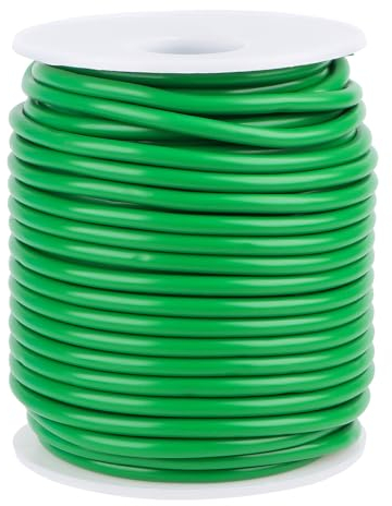 Filo per piante, 3,5 mm, 20 m, in plastica, da giardino, per recinzioni, per legare alberi e piante da giardino, verde