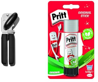 OXO Good Grips Soft Handled Tin Opener & Pritt Glue Stick, Safe & Child-Friendly Craft Glue for Arts & Crafts Activities, Strong-Hold Adhesive for School & Office Supplies, 1x43g Pritt Stick, White