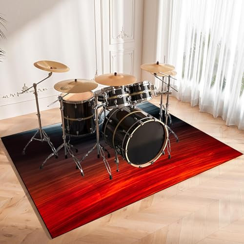 CCTSA 200 x 160 cm Schlagzeugteppich, rutschfeste Trommel Teppiche, Schallschutzdecke, Schlagzeug Teppich für Bass Drum Snare, Akustik Elektrisches Schlagzeug Teppich für Studio, Wohnung