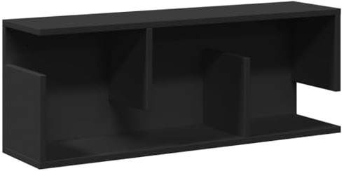 vidaXL Wandschrank 80x20x30 cm Schwarz Holzwerkstoff