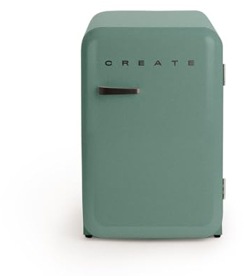 CREATE / RETRO FRIDGE 83.5 BLACK/Frigorífico verde sage maneta negra / 98W. bajo consumo. 2 estantes. regulador temperatura. botellero. 56x54x84cm
