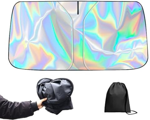 1 Visiera Parasole Per Auto E 1 Custodia, Scudo Termico Per Protezione Solare, Visiera Per Parabrezza, Attrezzatura Per Protezione Solare Per Auto, Accessori Per Auto