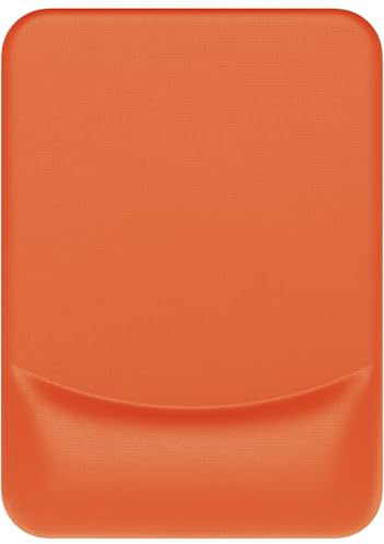 Audimi Gel-Mauspad mit Handgelenkauflage, rutschfeste Gummiunterseite für Laptop, PC, Büro, Arbeit, Gaming (Orange A)