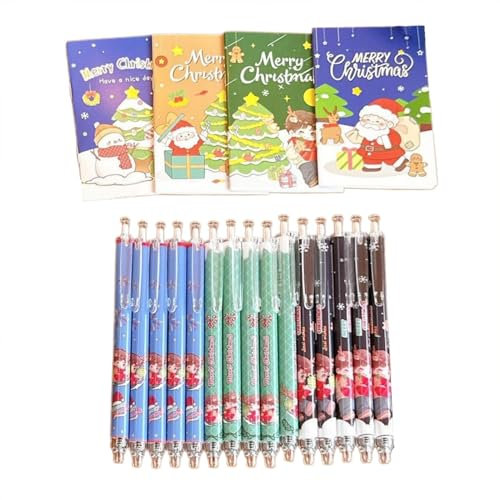 Briefpapier-Set, Briefpapier-Set, Weihnachts-Briefpapier für Kinder, Weihnachtsmann-Briefpapier, Weihnachtsmann-Briefpapier-Set für Kinder, Gelstifte zum Thema Feiertage, Notizbücher und Goodie-Bags f