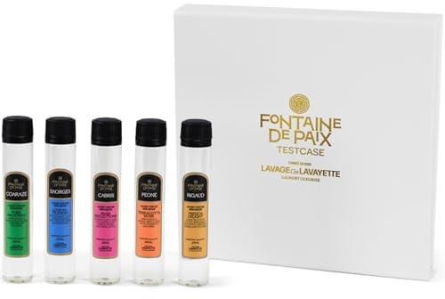 Lavayette Premium tvättparfym testpaket – 5 x 25 ml, tvättdoft för kläder, sängkläder, linne – luktborttagare och doft för friskhet och väldoft