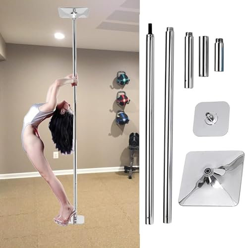 Professionelle Pole Dance Stange Pole Dance Stahl 45 mm, Abnehmbare Fitness-Stöcke Set für Zuhause Übung Club Party Pub, rotierende statische Tanzstange, Ladung 440 Pfund Portat