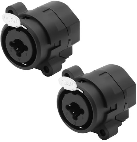 XMSJSIY 2 in 1 XLR & 6.35mm Socket Combo 3 Pin XLR + 1/4 6.35mm Stereo Jack Chassis Audio Socket Panel Mount Solder Connector 3 Pin 1/4 TS/TRS Plug Adapter Microphone Mic Speaker Adapter - 2PCS