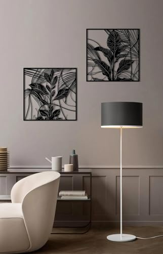USTEL Metall Material Holz Wanddekoration Abstrakten Stil Home Wohnzimmer Home Feng Shui Wanddekoration Housewarming Geschenk (B 33 * 27cm)