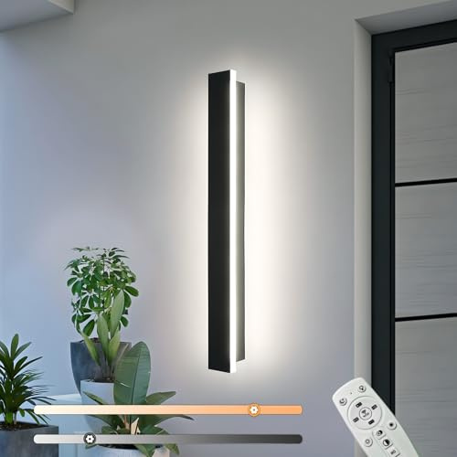 ZTWLEED LED Wandleuchte Aussen,12W 60CM Lange Wandlampe mit Fernbedienung