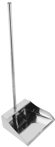 NIYANGLE Recogedor De Acero Inoxidable para Basura Grande 1 Unidad, Pala Metálica Resistente con Mango, Recogedor Industrial para Limpieza Hogar y Oficina, Herramienta Multifuncional para Residuos