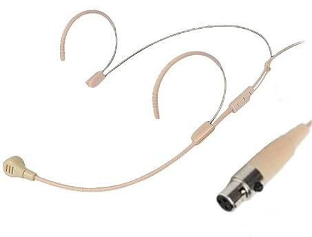 Doppel Over Ear Headset Mikrofon Ohrhaken Mikrofon Verdecktes Kompatibel mit AKG Wireless System Bodypack Transmitter, ideal für Vorträge, Live Performance, Theater, Podcasts