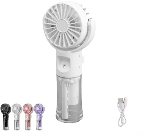 Ventilateur Brumisateur Portable, Mini Ventilateur Portable, Brumisateur Rechargeable Brouillard D'Eau Usb, Ventilateur Silencieux,4 Vitesses Ventilation,Humidification,Pour Sport, Voyages, Camping