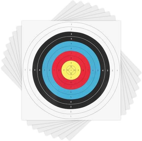 CYEER 100 Stück Zielscheiben Bogenschießen 40x40 cm – Robuste Schießscheiben-Auflagen für Bogen, Armbrust & Luftgewehr – Wetterbeständiges Spezialpapier – Training & Wettkampf
