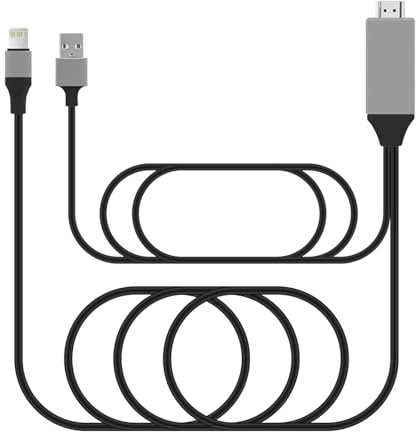 WIKRQIHL Cable de vídeo 4K HD for Apple iPhone 14, 13, 12, 11 Pro MAX, iPad Mini, Adaptador Lightning a HDMI, AV Digital, TV, proyector y Monitor 1080P(C1)