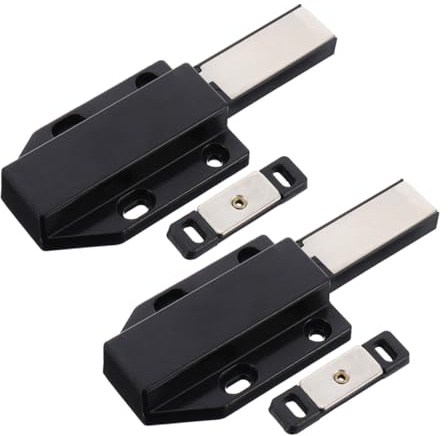 OUNONA 2 Stück Magnetischer Türriegel Selbstschließend für Küchenschränke und Schranktüren Langlebiger Edelstahl und Einfache Touch entriegelung Robust und Verschleißfest Unsichtbar und