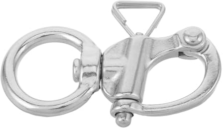 Healvian Grillo Girevole a Scatto in Acciaio Inox Marino 65Mm per Sartiame Barche Clip di Ormeggio Resistente alla Corrosione per Yacht e Accessori Nautici Professionali