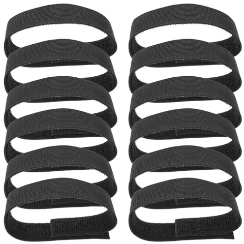 SHERCHPRY 12 Piezas 12 Correas Elásticas Ajustables para Botas Militares Negras, Bandas Elásticas para Pantalones de Moto y Senderismo, Accesorios Resistentes para Tobilleras y Correas de