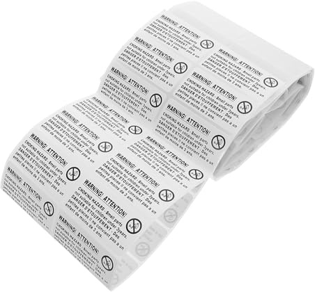 AUTSUPPL 200 Autocollants Adhésifs Avertissement Risque D’étouffement, Étiquettes de Sécurité pour Jouets, Non Adaptées aux Garçon et Filles de Moins de 3 Ans, Autocollants D’emballage,