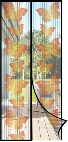Sekey Fliegengitter Balkontür Magnet, Insektenschutz Tür 80x210 cm, Ohne Bohren, Stärkere Magneten als beim Klassik, Lichtdurchlässig, Reißfest, Wetterfest, Langlebig, 4cm Klettband Oben, Schwarz