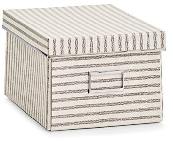 Zeller Aufbewahrungsbox Stripes, Pappe, Beige