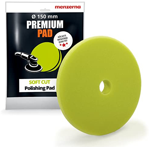 Menzerna 150mm Polierschwamm Rot Gelb grün Blau Polier Foam Pad Variante wählbar! (150mm GRÜN Soft Cut Foam Pad)