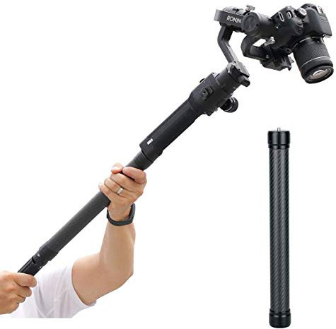 Carbon Fiber Extension Monopod Pole for DJI Ronin S/SC, DH10 Extendable Rod Handheld Stick 13.7-Inch Gimbals Stabilizer Handle Grip Compatible with DJI Ronin-S/SC/Osmo Mobile/Zhiyun Crane/Weebill s