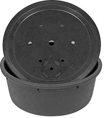 CLGarden Springbrunnenbecken Set mit ø 88cm GFK Deckel 150 Liter PE Becken für Springbrunnen Quellstein