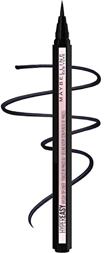 Maybelline Hyper Easy Liquid Pen No-Skip Eyeliner, Satin Finish, Waterproof Formula, Pitch Black, 0.018 Fl Oz