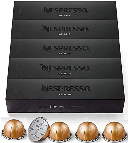 Nespresso Cápsulas VertuoLine, Melozio, café tostado medio, 50 cápsulas de café