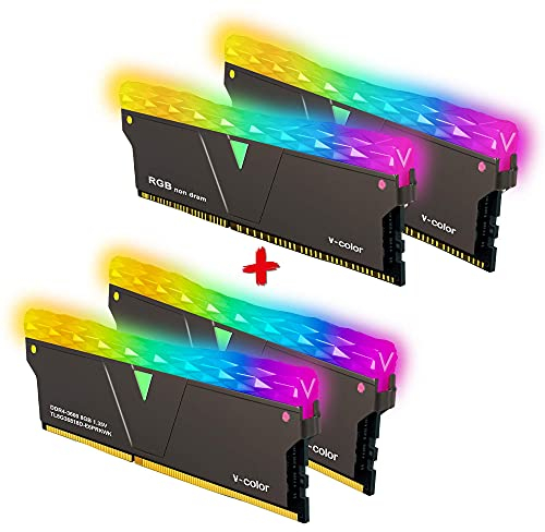 v-Color Prism Pro RGB DDR4 16GB(2x8GB+2x0GB) 3600MHz (PC4-28800) RAM with RGB Filler Kit Gaming Desktop Gaming Memory Module Ram -SCC Kit Jet Black (SCC-TL8G36818D-E6PRKWK)
