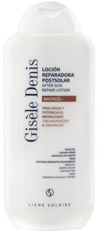 GISÈLE DENIS - Aftersun Bronze +, 400 ml, Crema Corpo, Cura della Pelle, Lozione Riparatrice Doposole, con Inositolo, Caviale Verde, Urea e Burro di Karité, Nutre, Idrata e Ripara la Pelle