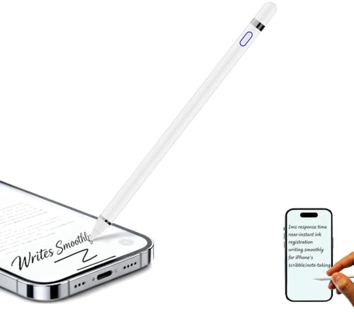 WUHAI Stylus Pen for iPhone 13-17: Writes Smoothly with 1ms Responds - Fully Charges in 1-Hour for One Week Office/Business Trip - Meeting/File/Charts Precise Pointing