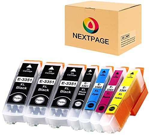 NEXTPAGE 33XL Kompatibel Druckerpatronen für Epson 33XL Patronen xp 7100 druckerpatronen für Epson Expression Premium XP-7100 XP-530 XP-630 XP-635 XP-830 XP-540/XP-640/XP-645/XP-900 Drucker (7er Pack)