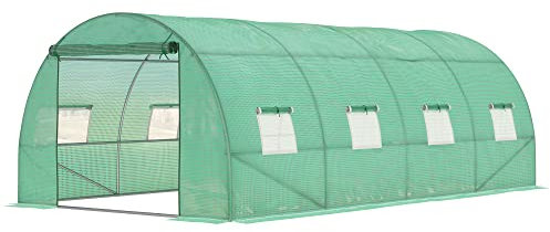 Outsunny Walk-in Polytunnel Greenhouse, Garden Tunnel, 6 x 3 x 2M, Green