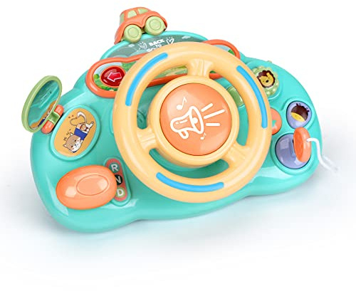 Caterbee Baby Turn and Learn Driver Steering Wheel Toys (Blue)