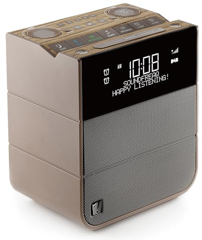 Soundfreaq Sound Rise DAB, SFQ-17: Bedside Alarm Clock Radio & Bluetooth Speaker, with DAB+/FM Radio, Dual Alarm, Large Display Screen, Fast USB Charging & Nature Sound