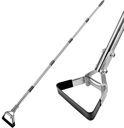 Hortem Garden Hoe with Double-edged Oscillating Head, Dutch Hoe Garden Tool for Sowing and Digging