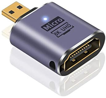 chenyang CY - Adaptador convertidor micro HDMI 2.1, micro HDMI macho a HDMI hembra UHD, adaptador convertidor de extensión compatible con 8K 60Hz HDTV