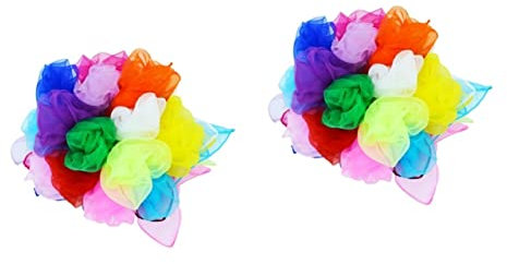 Toyvian 2 Sets Tanz-seidenschals für Kinder Quadratische Jonglier-seidenschals Jongliertücher Aus Seide Tricks Seidenschal Performance-requisiten für Kinder 12 Stück